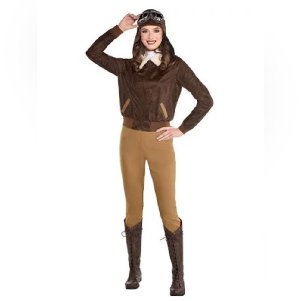 AMELIA EARHART Deluxe HALLOWEEN Costume Aviator Disguise Pilot Historical Flight